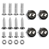 4pcs/set Volkswagen GTI ABT R SR Logo Stainless Steel Car License Plate Bolts