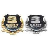 SEAT Metal Carbon Fiber Car Rear Sticker Shield Trunk Emblem Badge Decal