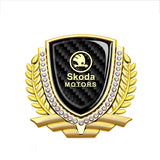 Skoda Metal Diamond Car Rear Sticker Trunk Emblem Badge Decal