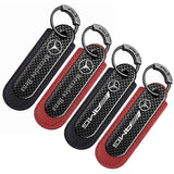 Mercedes Benz AMG Logo PU Leather Carbon Fiber Car Keyring