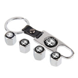 4pcs/set Alfa Romeo Car Air Valve Stem Cap Auto Tyre Valve Covers with Keychain