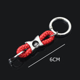 Lincoln Logo Braided Rope Car Keychain Keyring