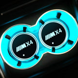 2pcs BMW M Power M3 M5 X1 X2 X3 X4 X5 X6 Logo Car Water Coasters 7-color LED Light Cup Mat Holder
