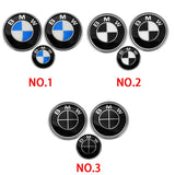 82mm BMW Car Front Bonnet Emblem 82mm Rear Badge 45mm Car Steering Wheel Center Sticker Decal