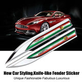2pcs Abarth Logo Metal Car Sider Fender Sticker Emblem Badge