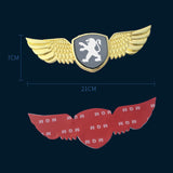 Peugeot Logo Metal Wings Car Front Hood Bonnet Center Sticker Emblem
