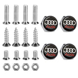 4pcs/set Audi Sline Logo Stainless Steel Car License Plate Bolts