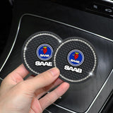 2PCS SAAB Diamond Car Water Coaster Cup Mat