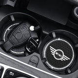 2PCS MINI Cooper Diamond Car Water Coaster Cup Mat