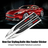 2pcs Audi Sline Logo Metal Car Side Fender Emblem Stickers