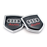 2PCS Audi Metal Car Rear Sticker Shield Trunk Emblem Badge Decal