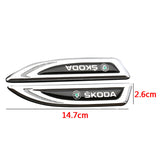 2pcs Skoda VRS Metal Car Fender Side Stickers Badge Decals