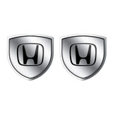 2pcs 39x39mm Honda Shield Metal Car Window Sticker Emblem Badge Decal