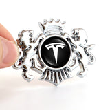 Tesla Double Lion Metal Car Rear Sticker Auto Window Emblem Badge Decal