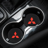2pcs/set Mitsubishi Logo PVC Waterproof Car Water Coaster