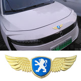 Peugeot Logo Metal Wings Car Front Hood Bonnet Center Sticker Emblem