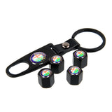 4pcs/set Alfa Romeo Car Air Valve Stem Cap Auto Tyre Valve Covers with Keychain