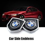 2PCS BMW Metal Car Rear Sticker Shield Trunk Emblem Badge Decal