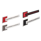 10.9x2.7cm Audi Supercharged Logo Aluminum Alloy Car Body Sticker Nameplate Rear Emblem Badge Decal