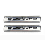 2pcs Audi Quattro Metal Car Sticker Emblem Badge Decal Decoration