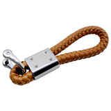 Fiat Logo PU Leather Braided Rope Car Keychain