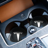 2pcs/set Tesla Logo PVC Waterproof Car Water Coaster