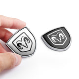 2pcs 39x39mm Dodge Shield Metal Car Window Sticker Emblem Badge Decal
