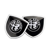 2PCS Alfa Romeo Metal Car Side Sticker Auto Emblem Badge Decal