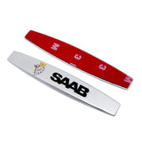 2pcs SAAB Metal Car Fender Side Badge Decal Rear Emblem Sticker
