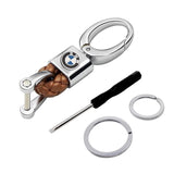 Ford Mustang Logo PU Leather Braided Rope Car Keychain