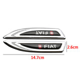 2pcs Fiat Metal Car Side Fender Emblem Sticker Decal
