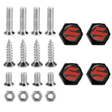 4pcs/set Suzuki Logo Stainless Steel Car License Plate Bolts