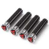 4pcs/set Mitsubishi Ralliart Logo Carbon Fiber Car Door Bolt Lock Pins Gate Lock Screws