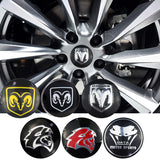 4pcs/set 56mm Dodge RAM RT Challenger Viper Car Wheel Center Hub Sticker Decal