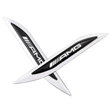 2pcs Mercedes Benz AMG Logo Metal Car Sider Fender Sticker Emblem Badge