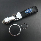Subaru Leopard PU Leather Car Keychain Key Ring Pendant