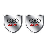 2pcs 39x39mm Audi Sline Shield Metal Car Window Sticker Emblem Badge Decal