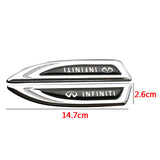 2pcs Infiniti Metal Car Side Fender Emblem Sticker Decal