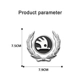 Skoda Wheat Metal Car Window Sticker Emblem Badge Decal