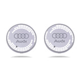 2pcs Audi Sline RS Quattro Logo Car Water Coasters 7-color LED Light Cup Mat Holder