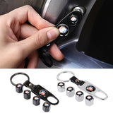 4pcs/set Buick Car Air Valve Stem Cap Auto Tyre Valve Covers with Keychain