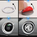 MG Logo Luminous Car Engine One-click Start Stop Button Cover Sticker