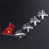 5pcs/set Lion Flag Peugeot Metal Car Rear Sticker Auto Emblem Badge