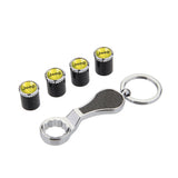 4pcs/set Jeep Logo Carbon Fiber Car Air Valve Stem Caps Auto Tyre Valve Covers with Wrench