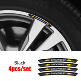 4pcs/set 9cm Chevrolet Aluminum Alloy Car Wheel Rim Tyre Sticker