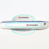 8pcs Citroen Car Door Handle Bowl Wrist Transparent Protector Anti-collision Decal