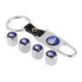 4pcs/set Ford Car Air Valve Stem Cap Auto Tyre Valve Covers with Keychain