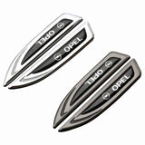 2pcs Opel Metal Car Side Fender Emblem Sticker Decal