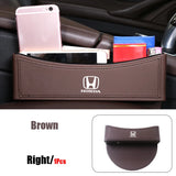 Leather Car Seat Gap Storage Box Organizer Case for Logo Odyssey City 10th Accord Jazz Pilot Civic Crosstour Accessories