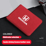 For Mugen Power Civic Accord CRV Odyssey City Jade Suede Leather Car Driver License Case Card Wallet Holder Accessories